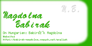 magdolna babirak business card